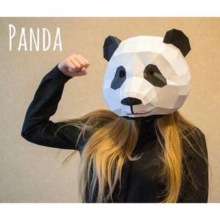 Mô hình mặt nạ giấy động vật Đầu gấu trúc Panda 3D POLYCRAFT