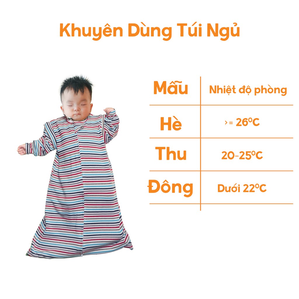 Túi Ngủ Cho Bé NOONON Chính Hãng - Túi Ngủ Cao Cấp Ống Tay Có Thể Tháo Rời - Túi Hè Thu Đông Cho Bé 3 Tháng Tới 5 Tuổi.