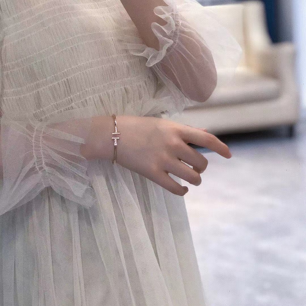 Vòng Đeo Tay Hình Chữ T Đôi Có Thể Điều Chỉnh Thiết Kế Đơn Giản Thời Trang Cao Cấp Haobing Boutiqu Cho Nữ