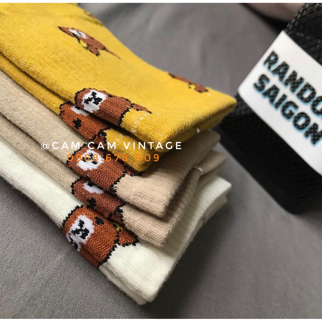 TẤT CAO CỔ NAM VỚ CAO CỔ NỮ TẤT VỚ UNISEX ULZZANG GẤU BROWN BÉ