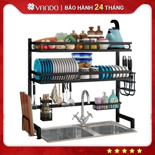 [𝐅𝐫𝐞𝐞𝐬𝐡𝐢𝐩] Kệ Chén Bát Đa Năng VANDO 1 Tầng và 2 Tầng Trên Bồn Rửa, Giá để bát đũa tiện lợi