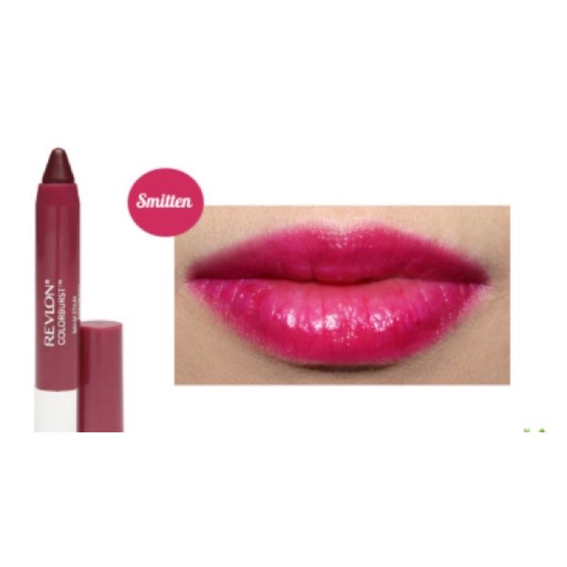 Son bút chì Revlon Colorburst Balm Stain Smitten 030.Màu đỏ mận trắng da
