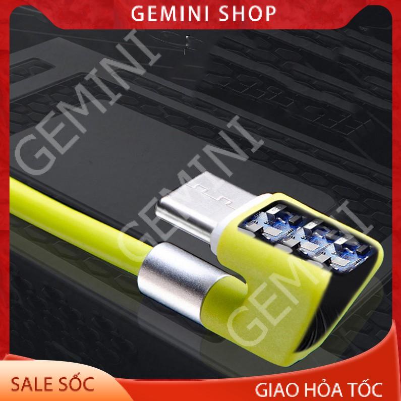 Cáp Sạc Nhanh Type C-cho IPtablet táo 90 Khuỷu 2,4A 1,2m chống đứt mã V8 GEMINI SHOP