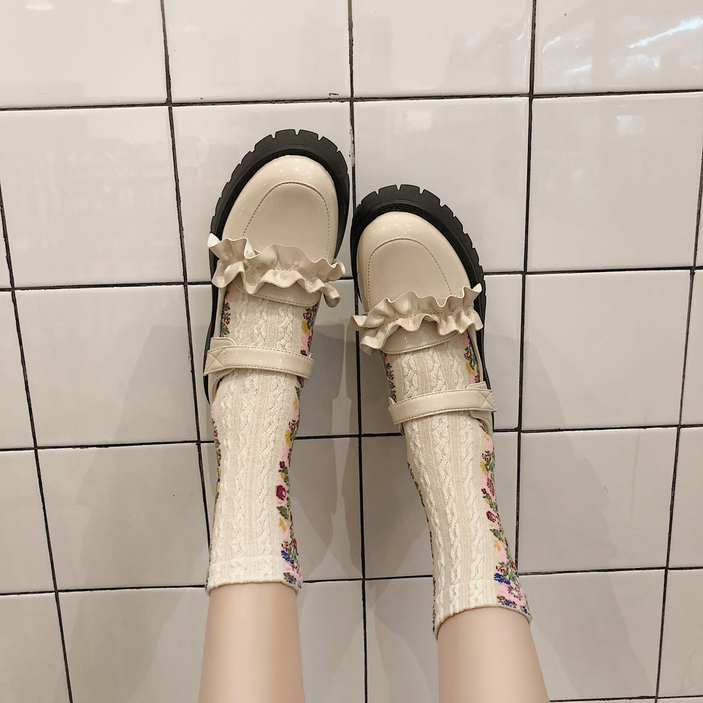 [ Mã 66CBSALE giảm 30K đơn 200K] Giày da đế dày thời trang Hàn Quốc 2021 dành cho nữ | BigBuy360 - bigbuy360.vn