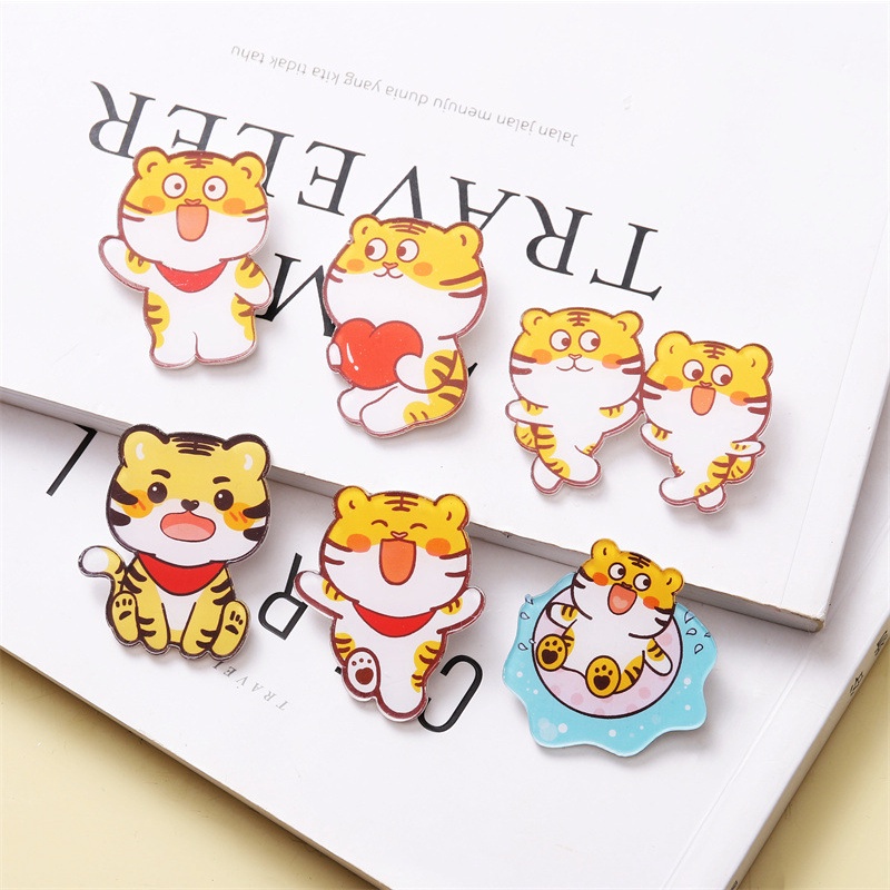 Huy Hiệu Cài Áo Hình Chú Hổ Hoạt Hình Dễ Thương