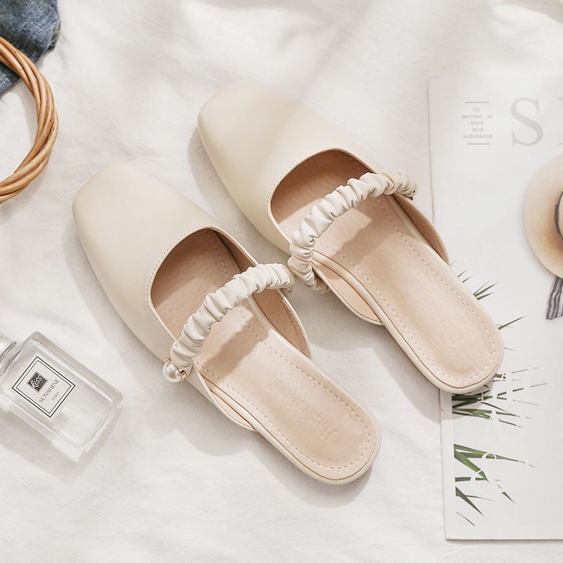 Order giày big size nữ sục nữ size 40 - 43 quai ngang mũi vuông vintage