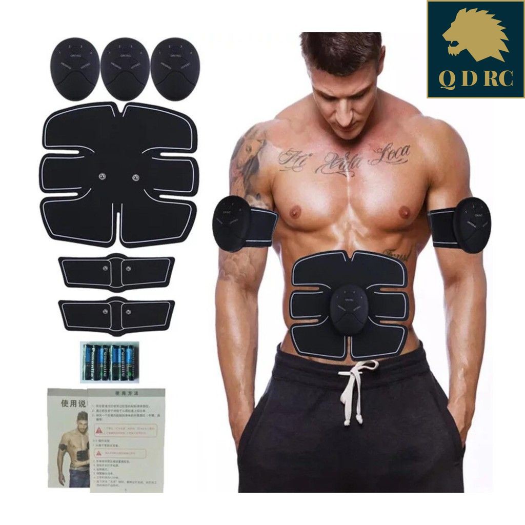 Bộ miếng dán 10 múi 3 máy rung BEAUTY BODY Smart Fitness EMS 6 múi bụng và 4 múi tay+Pin sạc sony 3a aaa 4300mah N00036