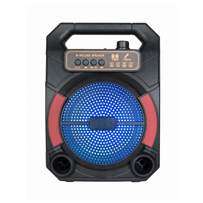 Loa Xách tay Karaoke, Kết nối Bluetooth, Kèm Micro có dây, Công suất 10W, Led 7 màu - Bảo hành 1 đổi 1