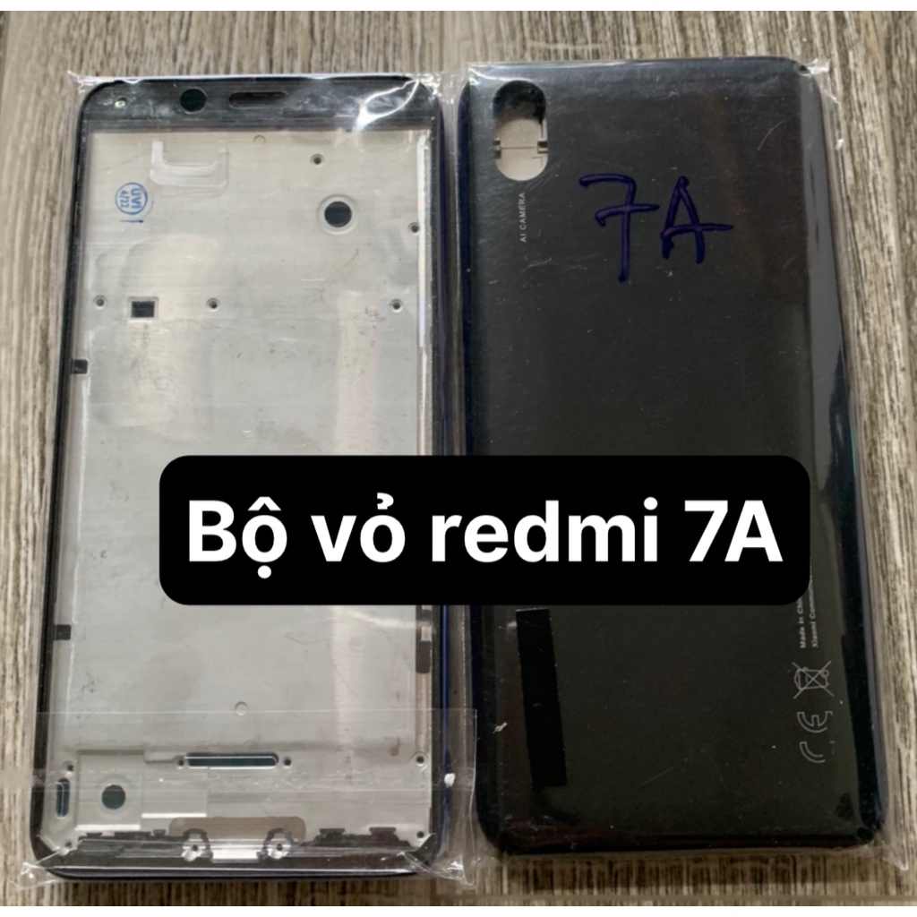 Bộ Vỏ điện thoại zin hãng Xiaomi redmi 7A (Khung xương, miếng lưng, phím bấm, kính camera)