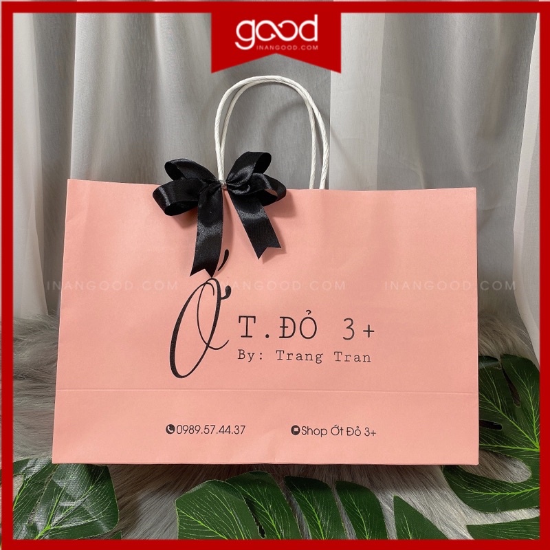 [HÀNG CHUẨN] in túi giấy theo yêu cầu, in túi giấy kraft cho các shop, in túi đựng quà tặng thông tin yêu cầu -  100 cái