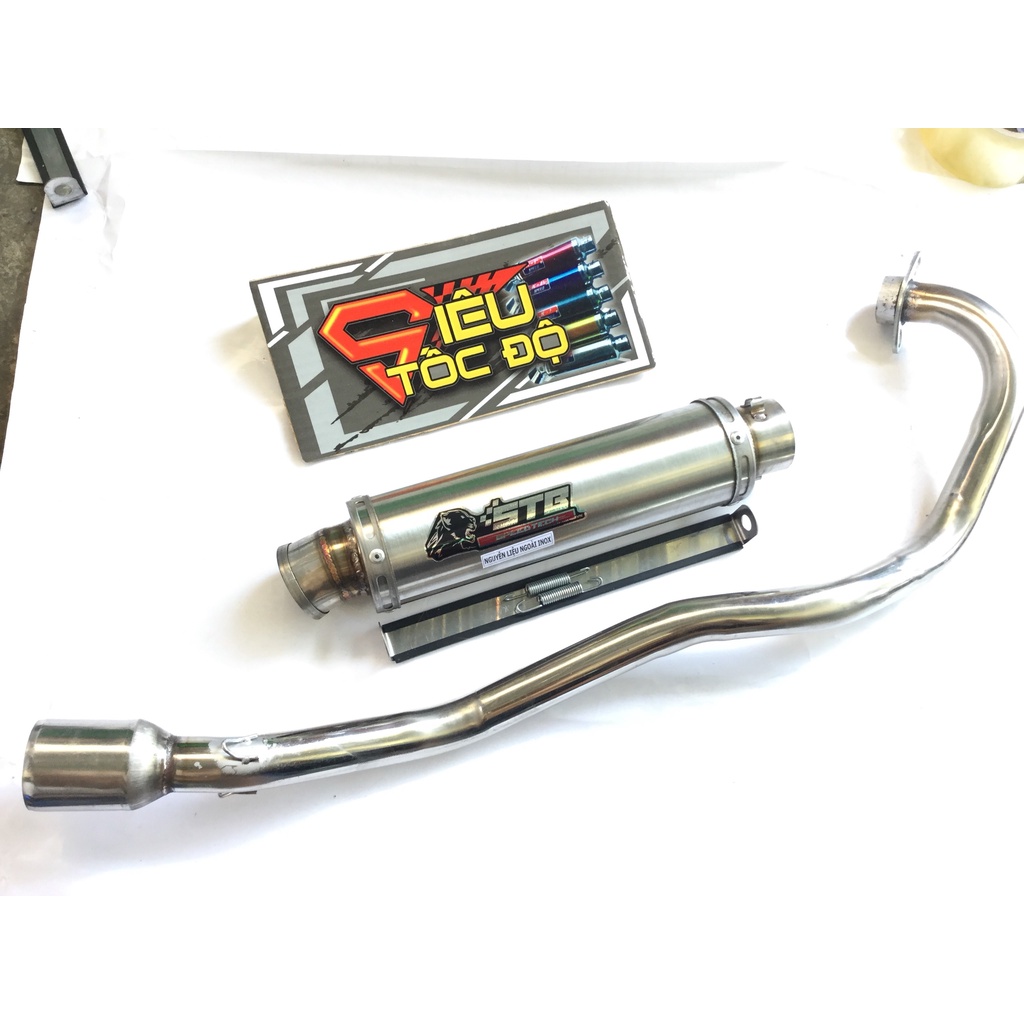 Bộ pô stb trắng full cổ wave, SI, EXCITER, WINER, SONIC, RAIDER FI, SATRIA, GSX