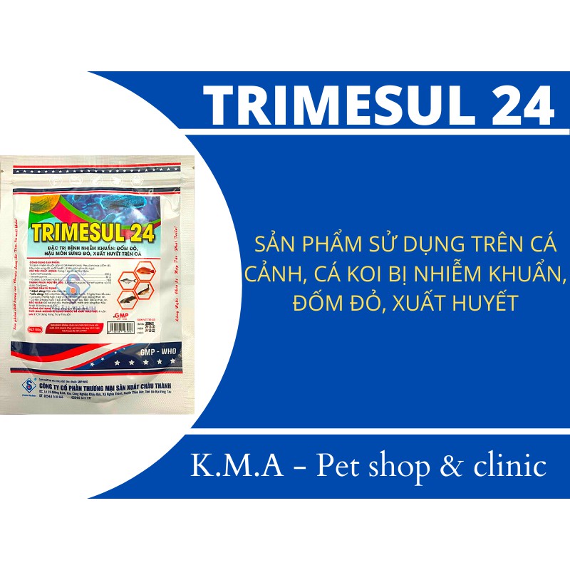 TRIMESUL 24 – SẢN PHẨM SỬ DỤNG TRÊN CÁ NUÔI NƯỚC NGỌT (GÓI 100G)