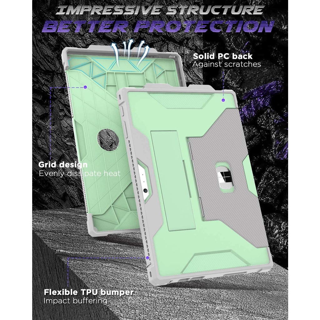 Bao da máy tính bảng chống sốc có ngăn đựng bút thích hợp cho Surface Pro 7 / Pro 6 / Pro 5 / Pro 4 / Pro LTE