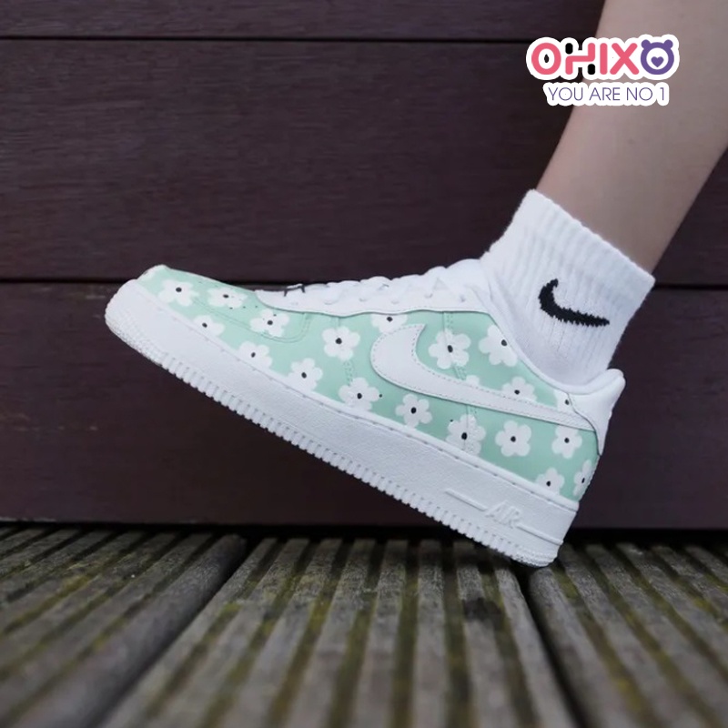 Giày Thể Thao Nữ AF1 Custom Sneaker Hàn Quốc Chất Đẹp Đế Bằng OHIXO AFC02