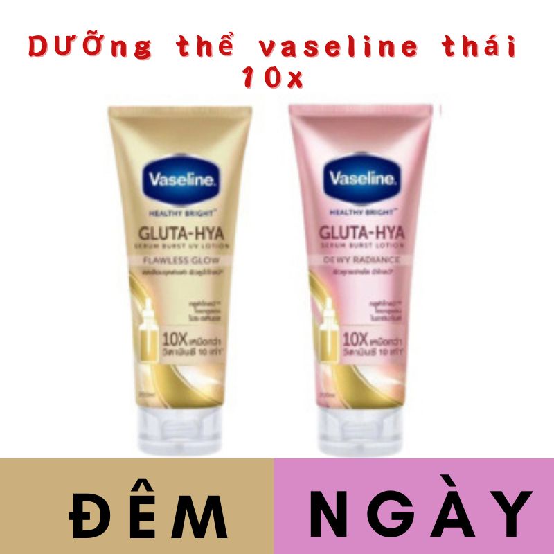 Sữa dưỡng thể Vaseline Healthy Bright Gluta HYA Serum Burst Lotion 10X  50xThái Lan 320ml