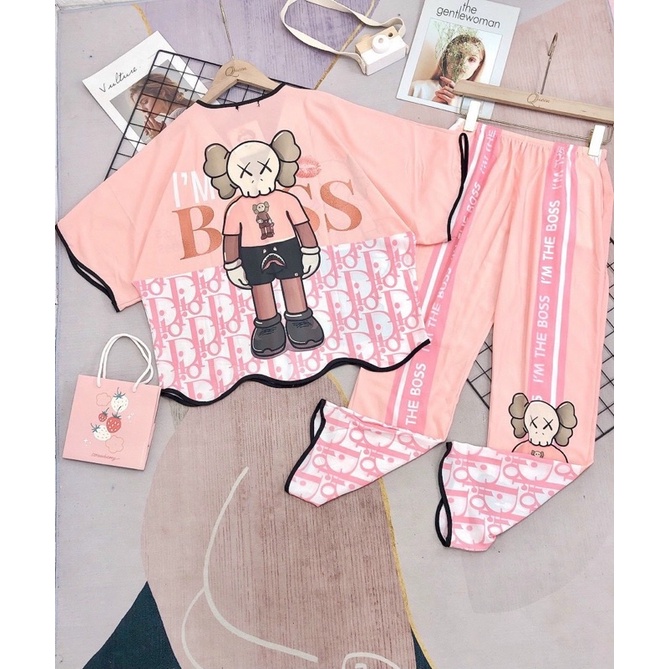 Bộ lụa  latin, satin gấu ( có túi quần) | BigBuy360 - bigbuy360.vn