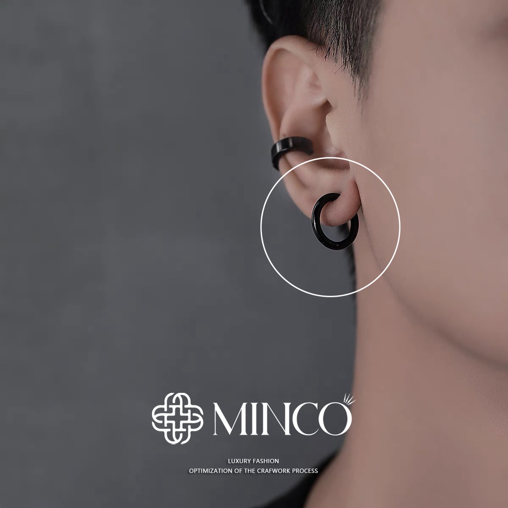 Khuyên Tai Nam Không Cần Bấm Lỗ Minco Accessories Bông tai nam cực chất phụ kiện thời trang hiphop BT11 (1 Chiếc)