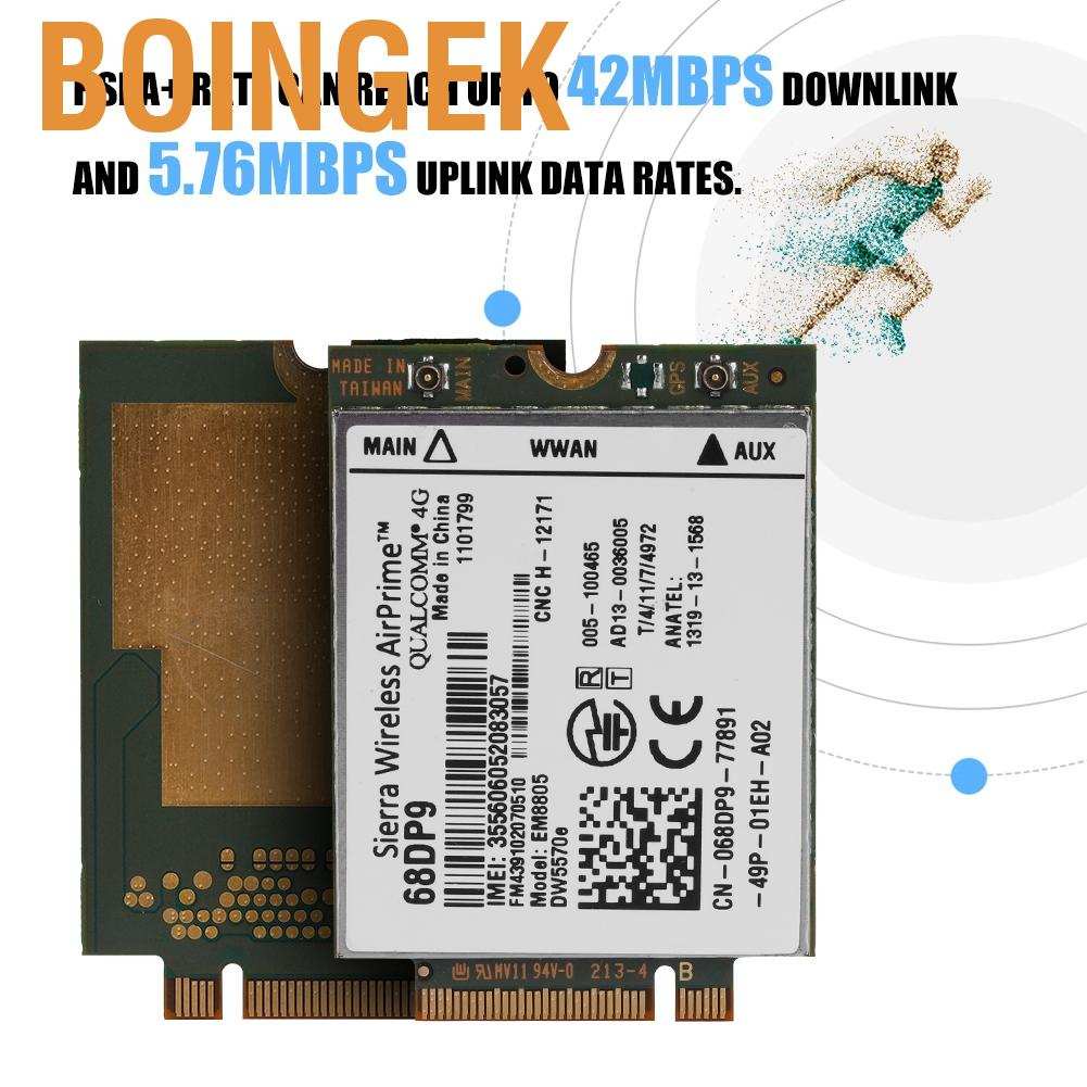 Boingek NGFF/M.2 Network Card Module EM8805 3G 4G WWAN DW5570E DC-HSPA+ HSPA+ HSDPA HSUPA WCDMA