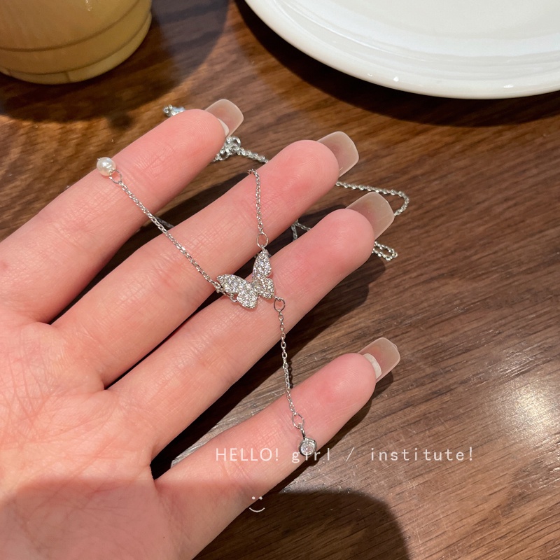 Vòng cổ Bạc Mặt Hình Bướm Thanh Lịch Cho Nữ