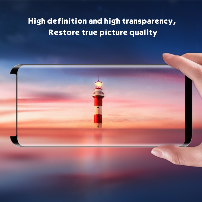 Set kính cường lực 3D kèm tấm film chuyên dụng cho Samsung Note 8 9 S8 S9 Plus và dụng cụ vệ sinh
