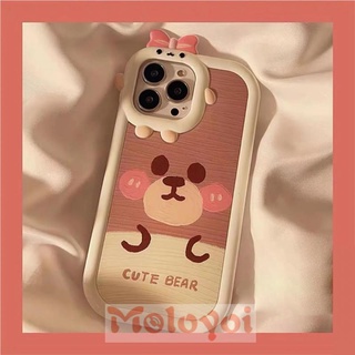 Ốp Điện Thoại TPU Mềm Hình Gấu 3D Cho iPhone 14 11 13 12 Pro Max 7 8 14 Plus 6 6S XR X XS Max SE 2020 14Pro Max