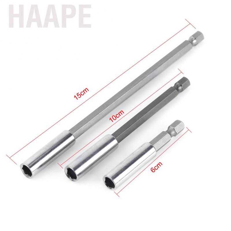 Haape 【Surprise Price】3pcs Electrical Drill Screwdriver Extension Bar Mag netic Bit Holder 1/4\" Shank Tool