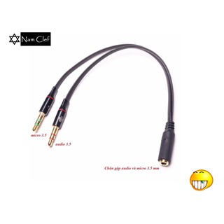 Cáp gộp Mic và Audio 3.5mm cho tai nghe có mic dùng trên PC