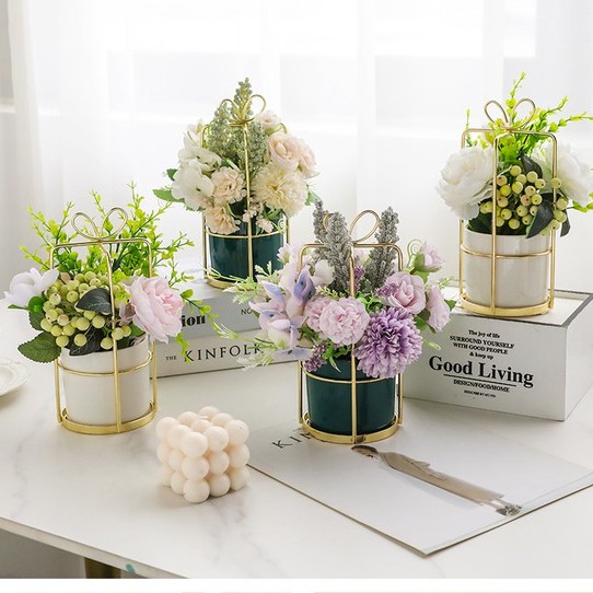 Lọ Hoa Để Bàn Decor Lạ Mắt,Hoa Để Bàn Làm Việc, Hoa Để Bàn Ăn