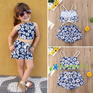 ✨QDA-Newborn Infant Baby Girls Floral Tank Tops+Shorts Pants Outfits Set 0-24 M