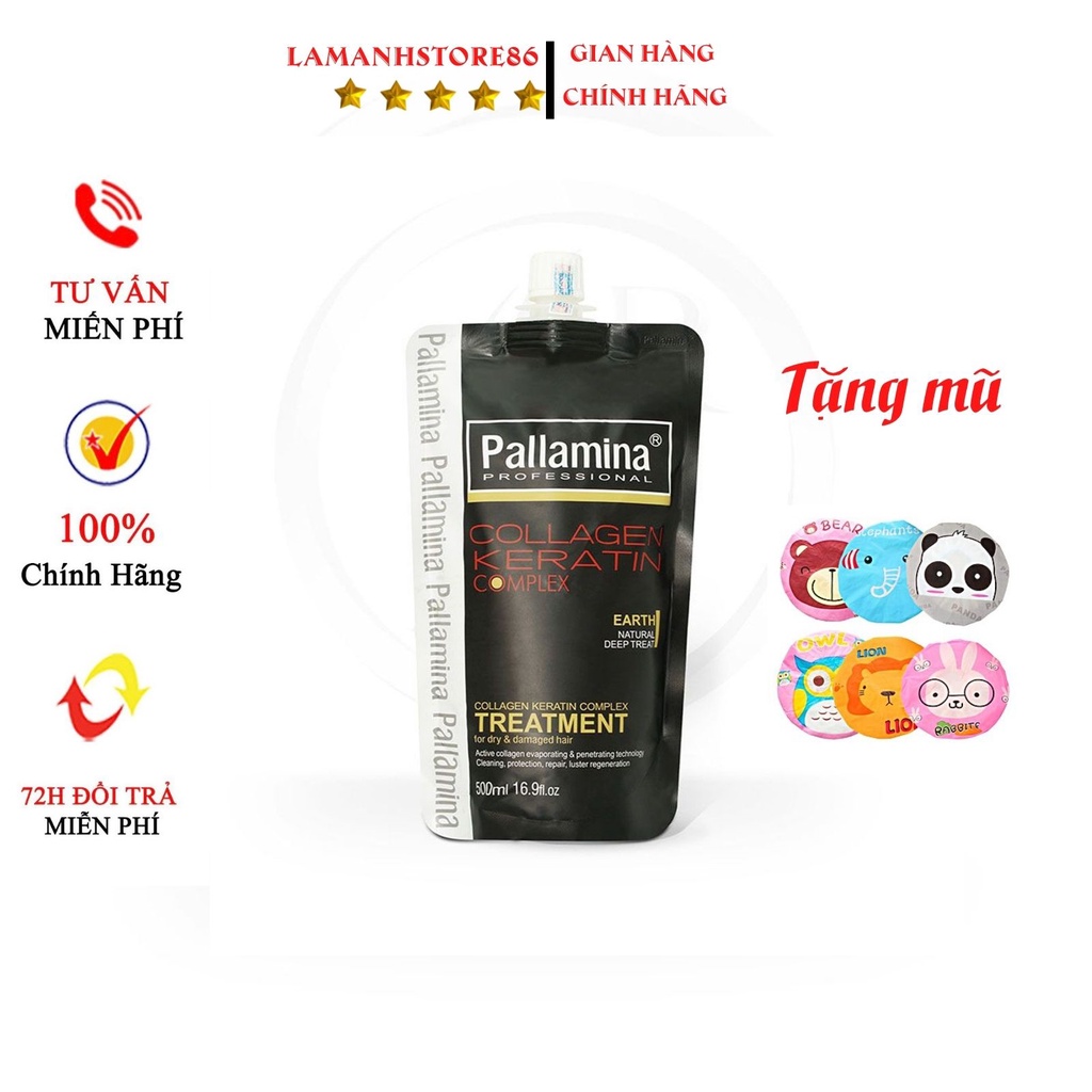 Kem hấp ủ dưỡng tóc collagen hấp phục hồi tóc COLAGEN  PALLAMINA túi 500ml hàng chính hãng