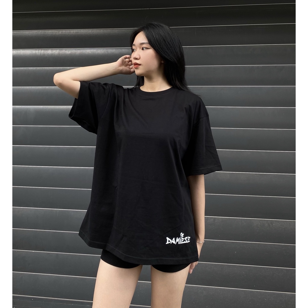 Áo Thun Tay Lỡ Unisex Dmée BLACK - Damiese Cotton 100%