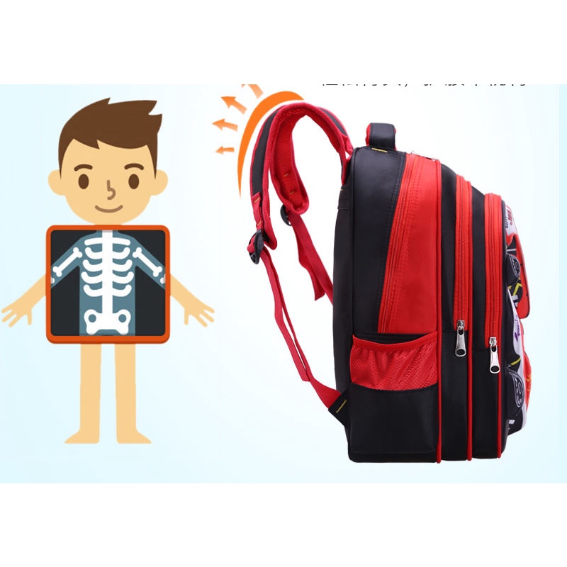 Ba lô đi học CHUWANGLIN họa tiết hoạt hình 3D chống thấm nước đáng yêu dành cho bé trai