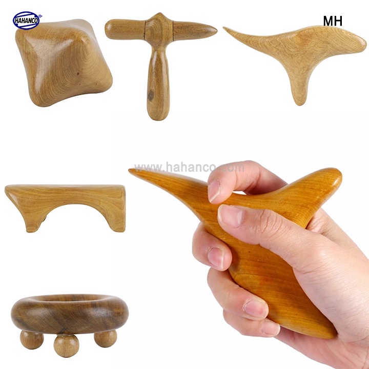 Dụng cụ day ấn huyệt mát xa tam giác Gỗ thơm- MH854 Massage gỗ