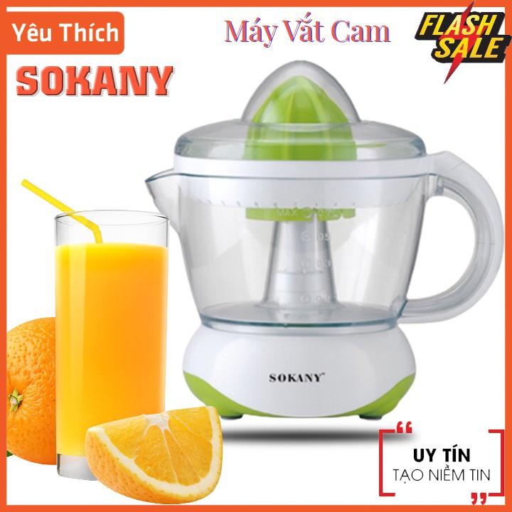 Máy vắt cam , Máy ép cam điện màu xanh SOKANY 700ml- 40w dễ dàng tháo lắp và vệ sinh , Vắt cam nhanh và tiện lợi