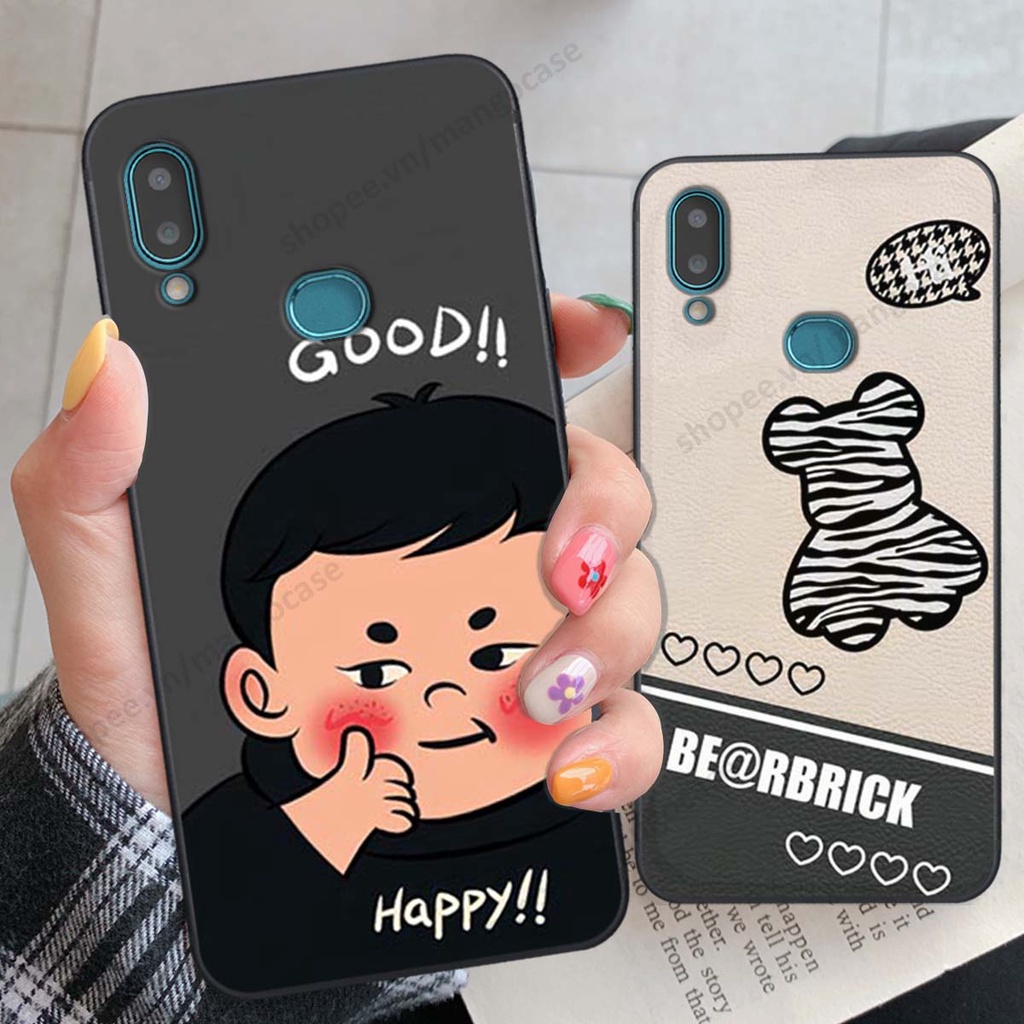 Ốp lưng Samsung A10s in hình happy nice, bé gấu đáng yêu