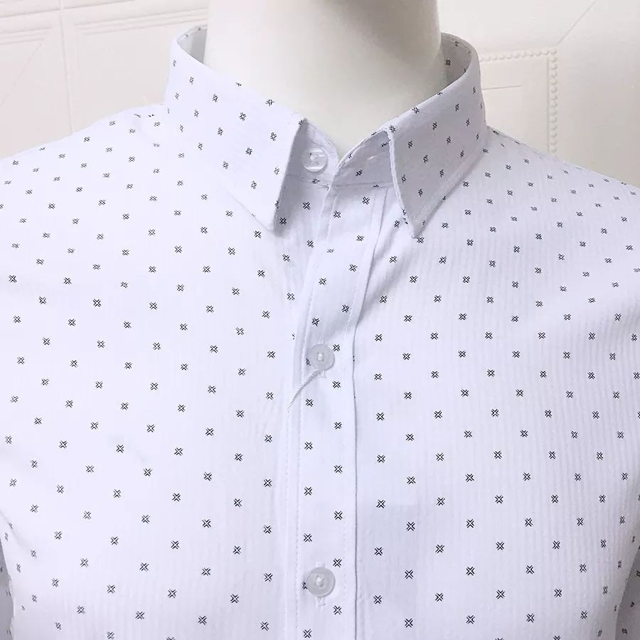 Áo sơ mi nam dài tay cao cấp họa tiết chấm bi , Sơ mi nam chất cotton phong cách lịch lãm công sở