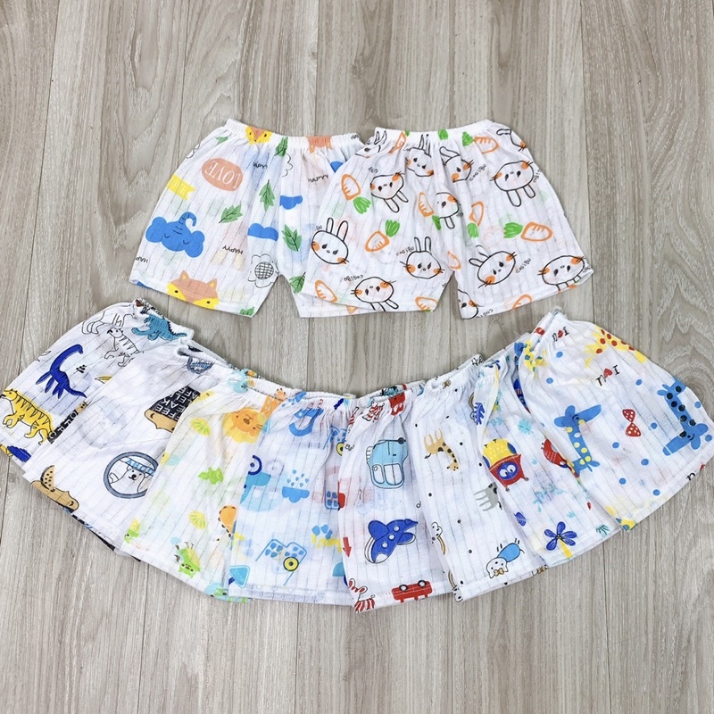 Quần đùi chục cotton giấy cho bé trai bé gái ( set 10quần )