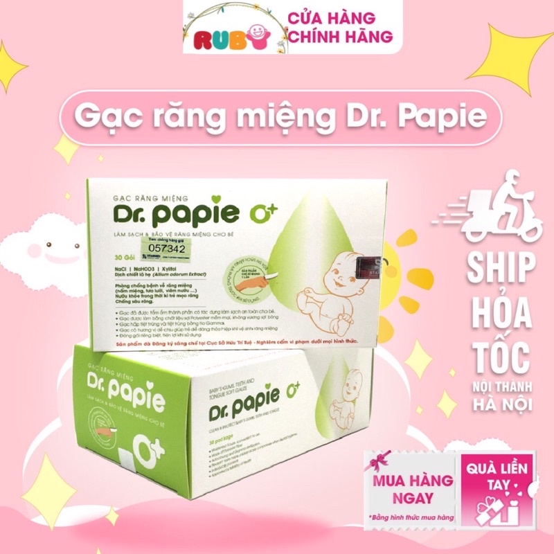 [Chính hãng] Gạt rơ lưỡi sạch tưa lưỡi, nấm lưỡi cho bé Dr.papie