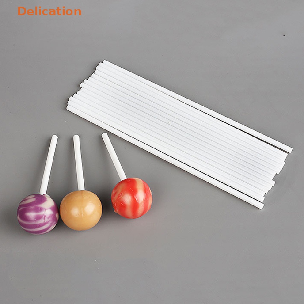 Set 100 que kẹo mút trắng ELEBUY 8/10/ 15cm giấy lõi rắn cho bánh kẹo sô cô la