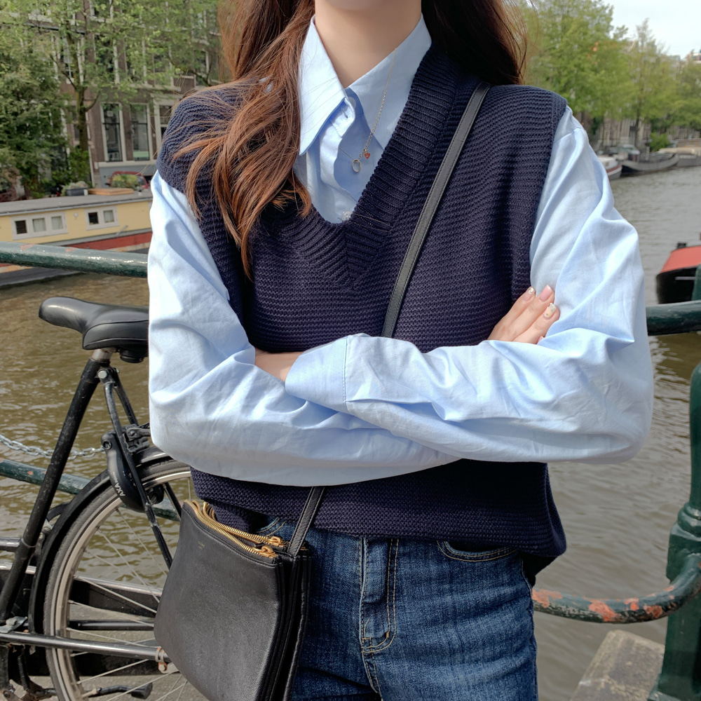 Áo Dệt Kim Sát Nách Dáng Rộng Cổ Chữ V Thời Trang Cho Nữ 30209