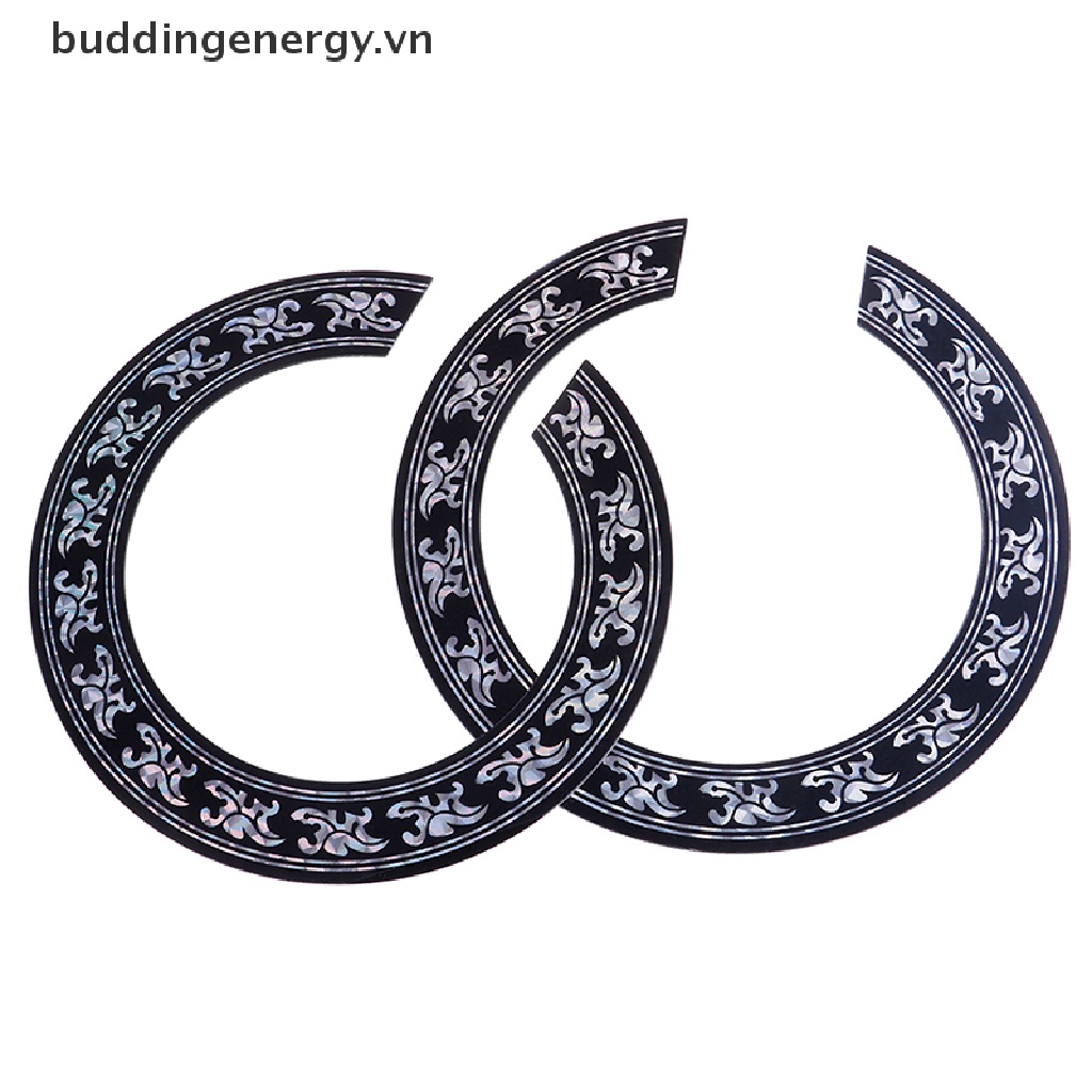 Miếng Dán Lỗ Âm Thanh Hình Hoa Hồng Màu Đen + Bạc Cho Đàn Guitar Cổ Điển Acoustic