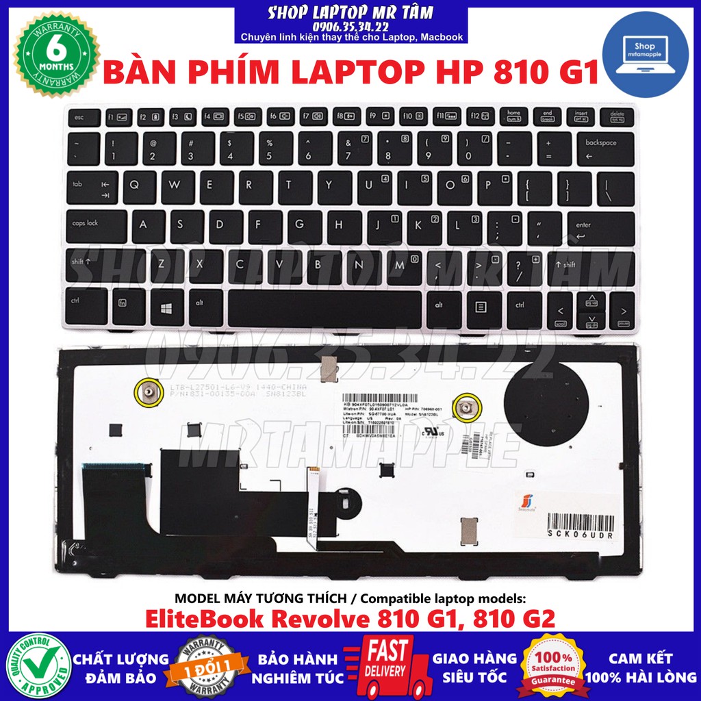 (KEYBOARD) BÀN PHÍM LAPTOP HP 810 G1 dùng cho EliteBook Revolve 810 G1, 810 G2