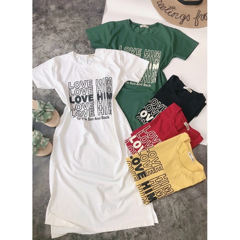 Đầm suông form dài xẻ tà (thun Thái bao đẹp) | BigBuy360 - bigbuy360.vn