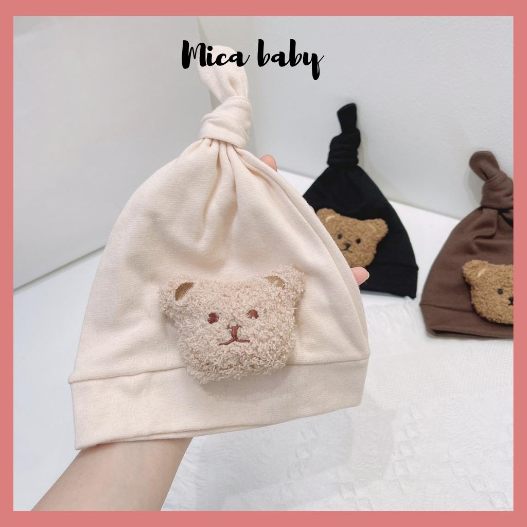Mũ cotton gấu bông dễ thương cho bé sơ sinh Mica Baby MD63