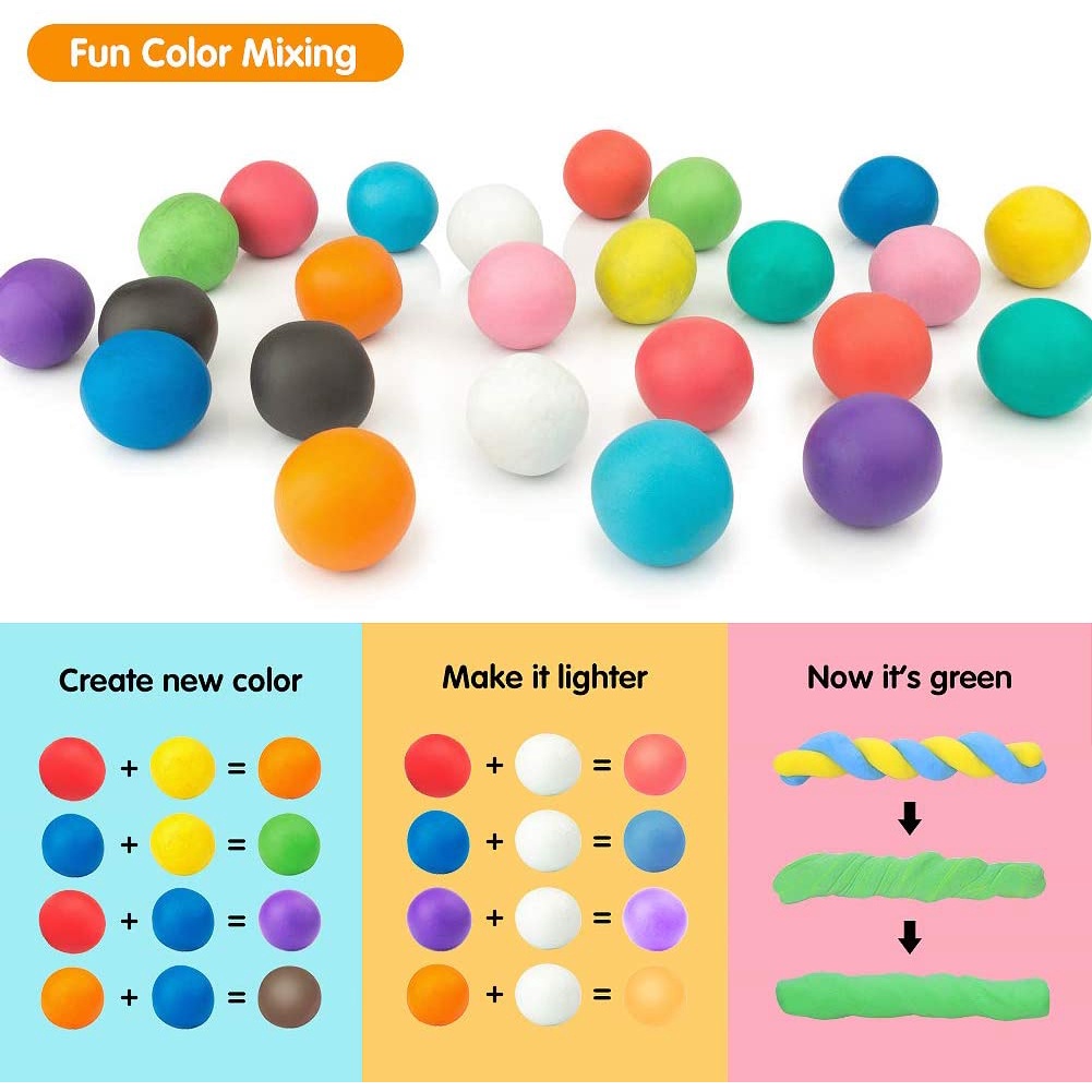 Set 36 Đồ Chơi Đất Sét Mềm Nhiều Màu Không Độc Hại Cho Bé