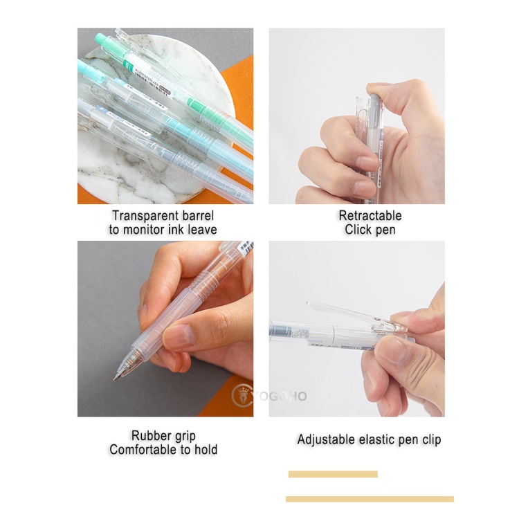 9 bút gel 0.5mm nhiều màu sắc tùy chọn