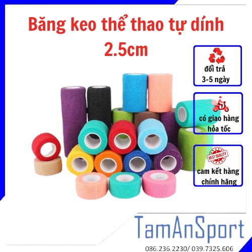 Băng keo thể thao quấn cổ chân giày đá bóng tự dính, băng cuốn bó gối dán cơ thể thao cổ tay ngón tay