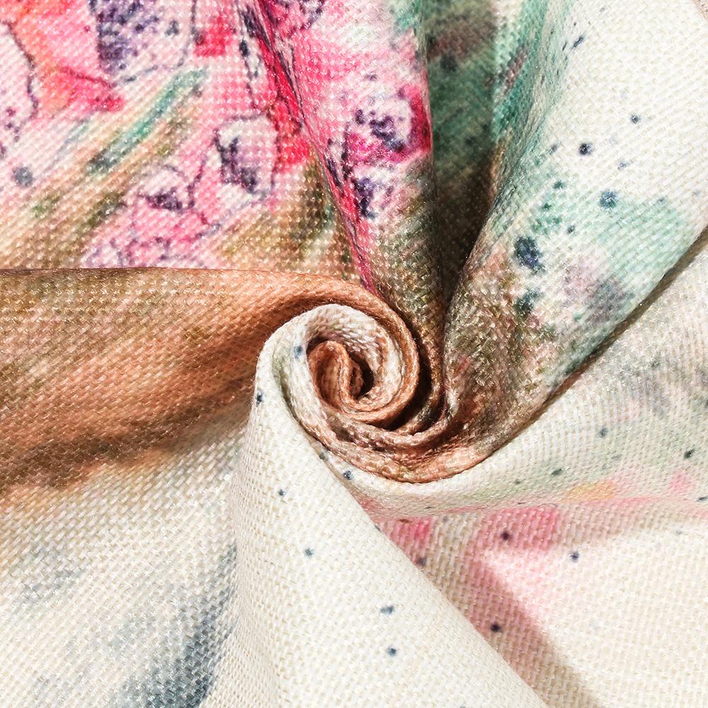 YOLA Vỏ Gối Cotton Lanh Một Mặt Có Khóa Kéo In Họa Tiết Phục Sinh