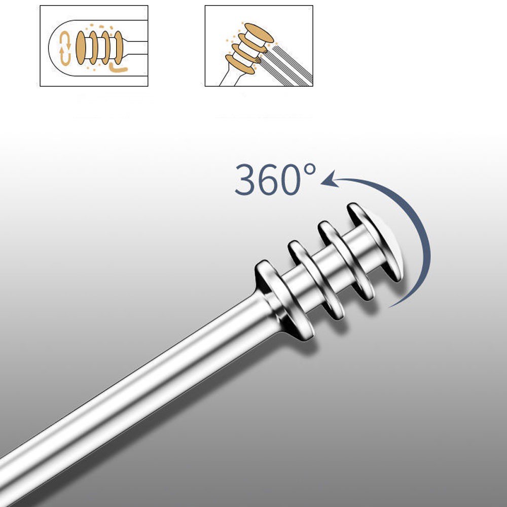 [Hàng mới về] Bộ Nhíp Lấy Ráy Tai Bằng Thép Không Gỉ Xoay 360 Độ Bền Bỉ Chất Lượng Cao