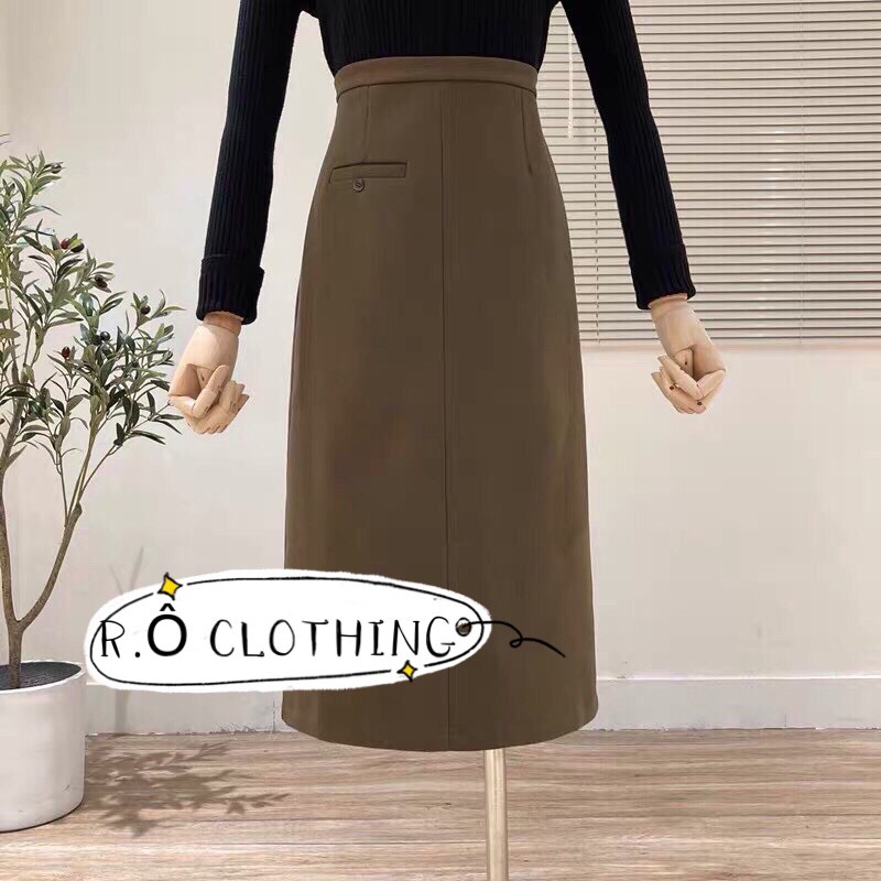 Chân Váy Dáng Dài, Chân Váy Chữ A, Chất Liệu Da Lộn Cạp Cao, hàng QCCC Loại 1